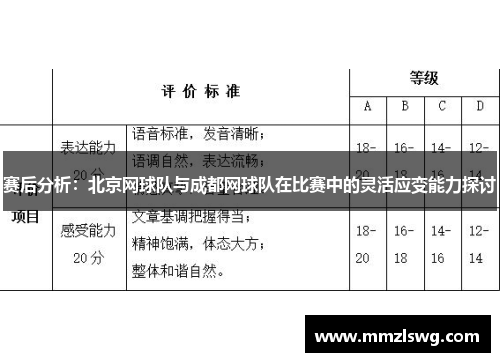 赛后分析：北京网球队与成都网球队在比赛中的灵活应变能力探讨