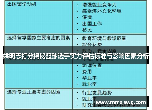 姚明志打分揭秘篮球选手实力评估标准与影响因素分析